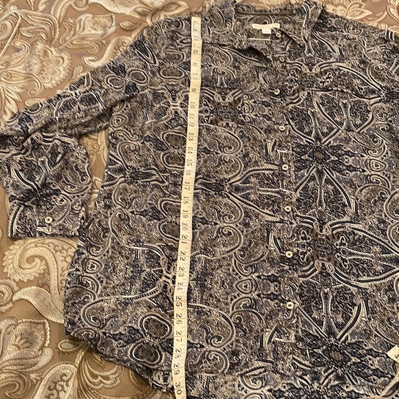 Westport 1952 long sleeve blue blouse with design - Picture 6 of 6